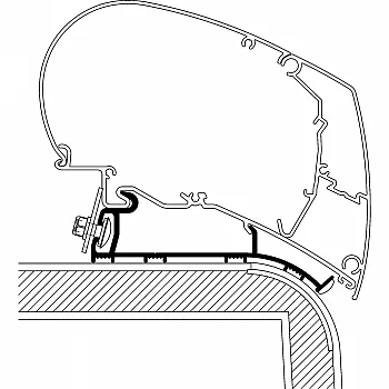 Roof Adapter für Eriba Nova Wohnwagen 2013 zu TO Serie 6 und 9, Länge 3,5 m -