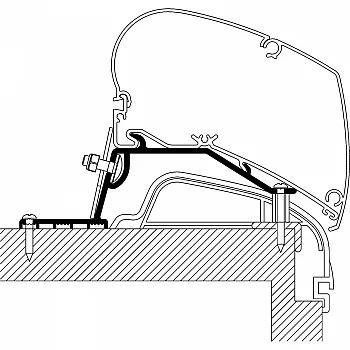 Roof Adapter für Hobby Wohnwagen Premium ab Bj. 2012 zu TO Serie 6 und 9 -